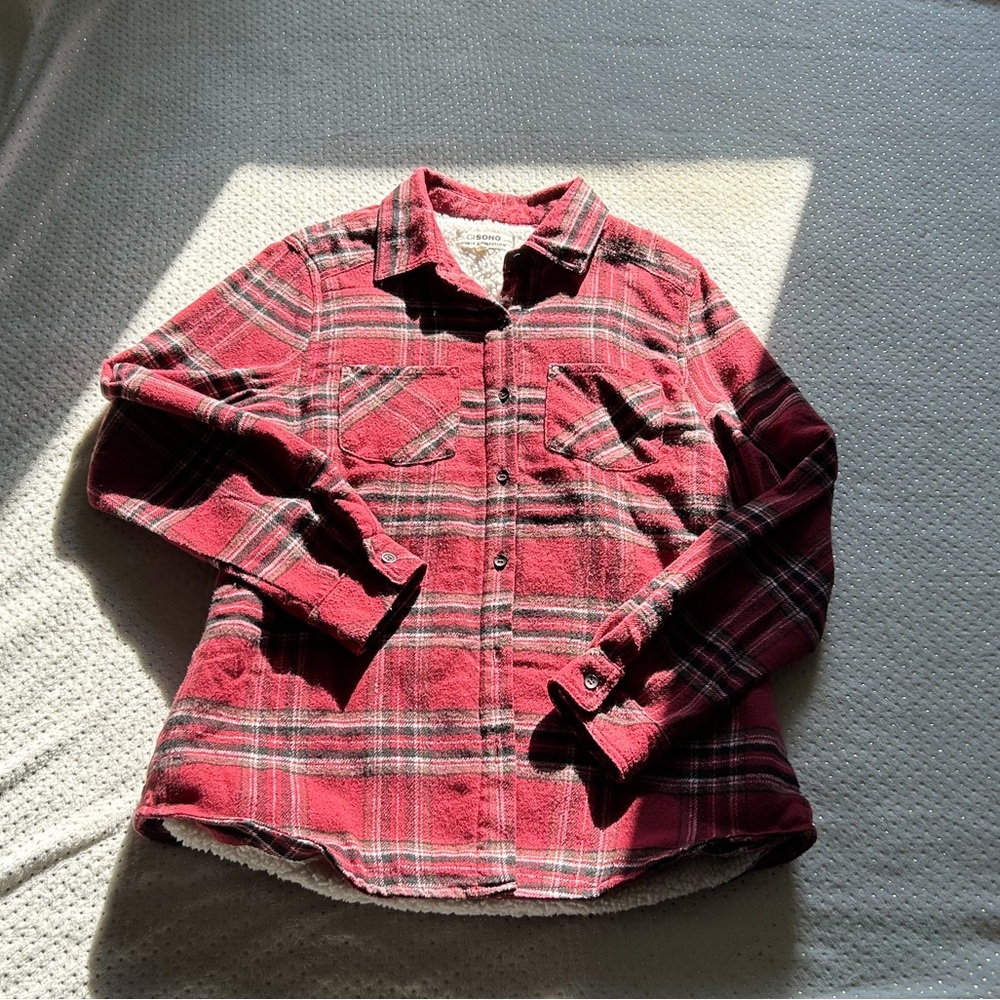 Fuzzy Flannel Button Up